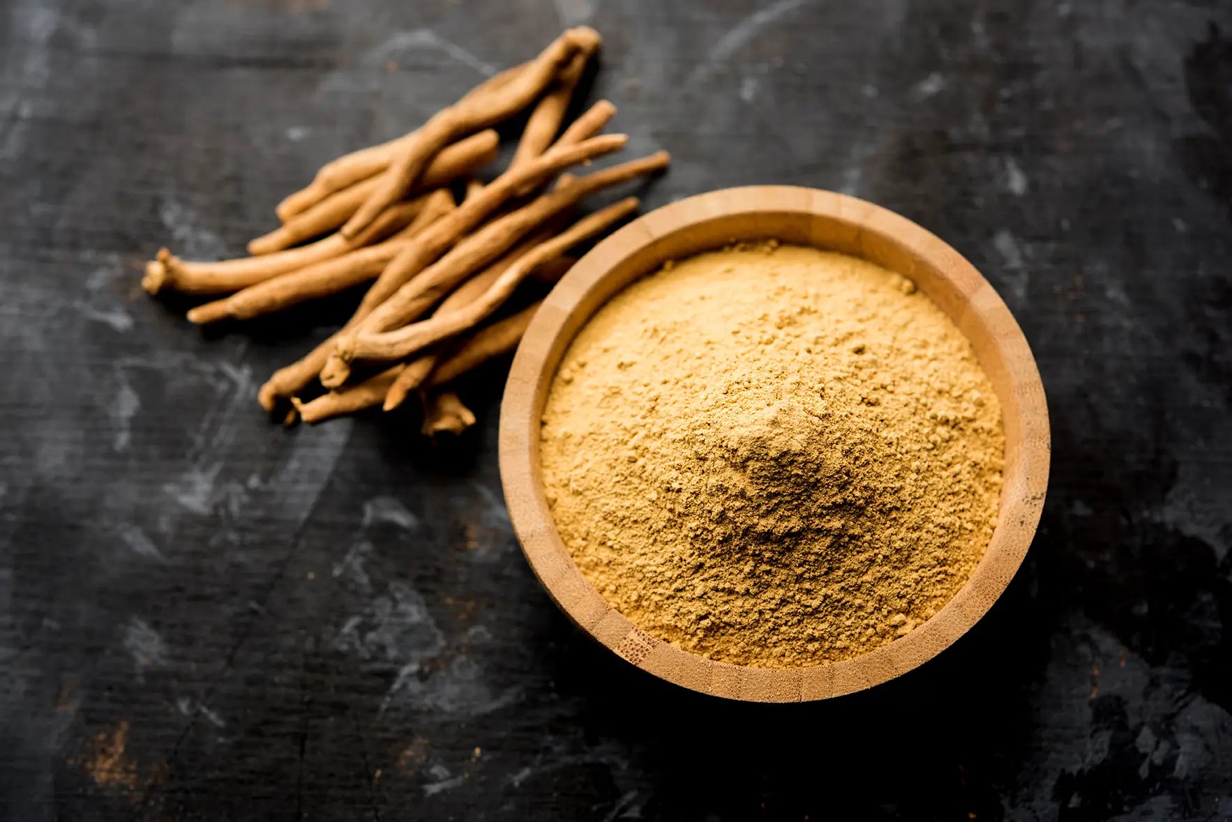 Ashwagandha root and powder – a clinically proven testosterone booster in DNA Hormonal Health supplements.