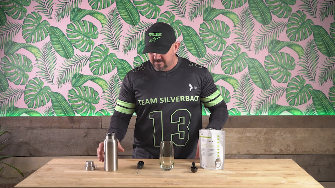 Load video: How to mix Silverback Testosterone Supplement with Andropause Supoort.