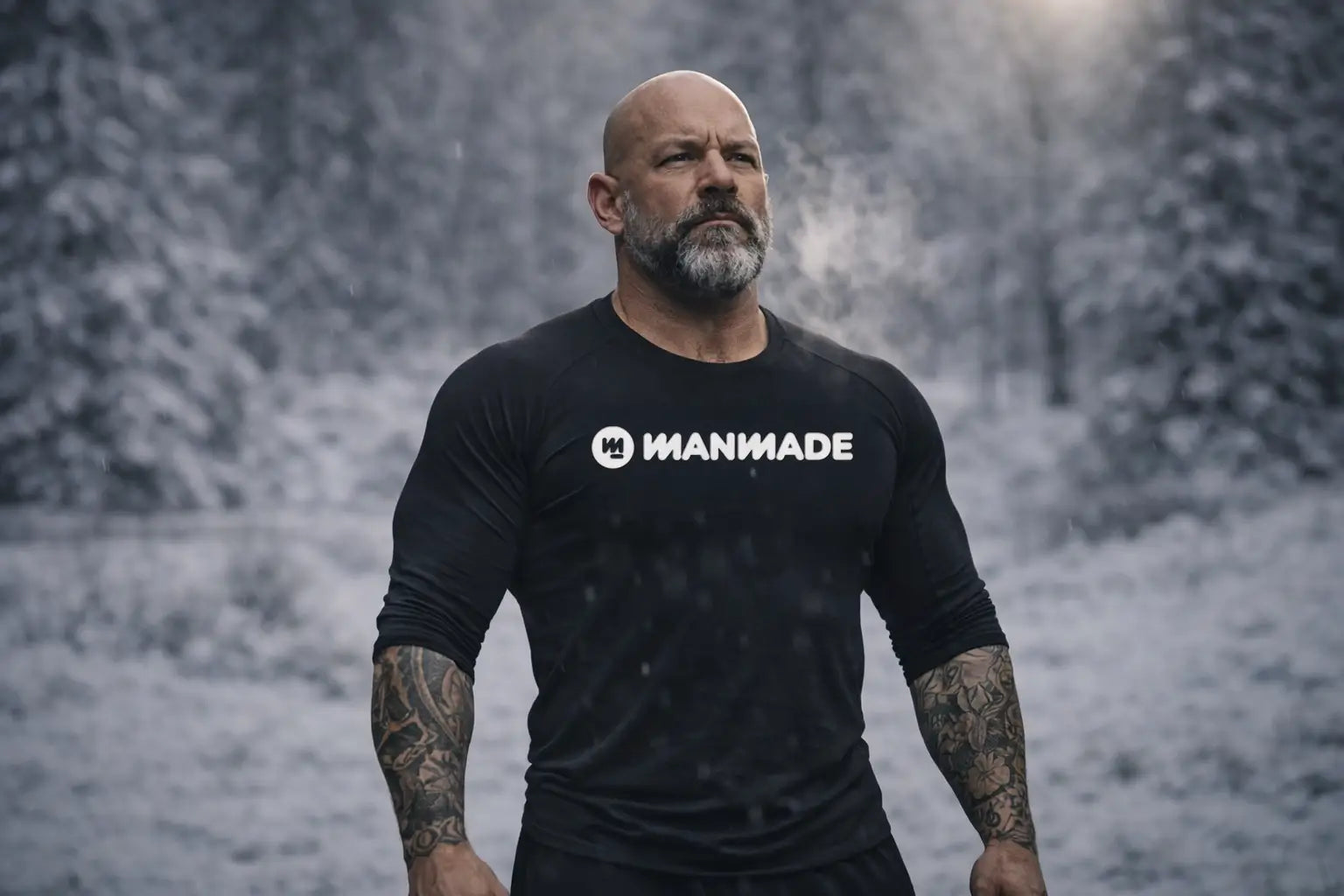 Man training in winter to boost testosterone naturally and build a summer body