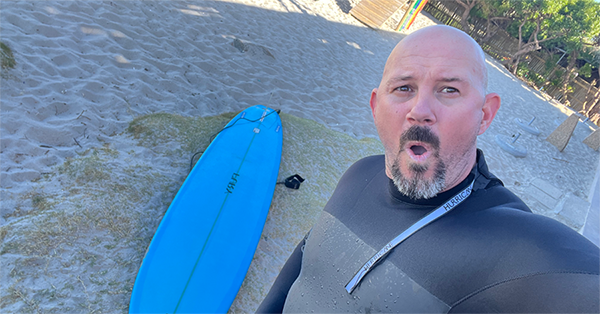 DNA Co-Founder Sheldon after a surf in Langebaan, South Africa